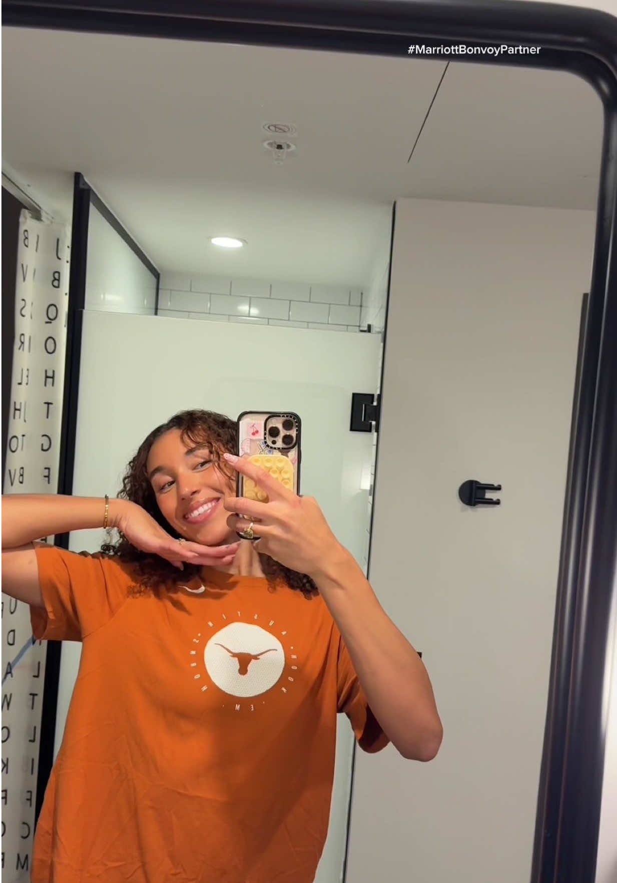 TikTok post by @madisenskinner for Moxy Hotels. Caption reads: [...] with @Marriott Bonvoy and a stay at @Moxy....