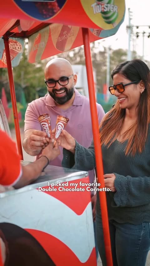 Instagram post by @eattripclick for Cornetto. Caption reads: [...] from Hyderabad hit different with a....
