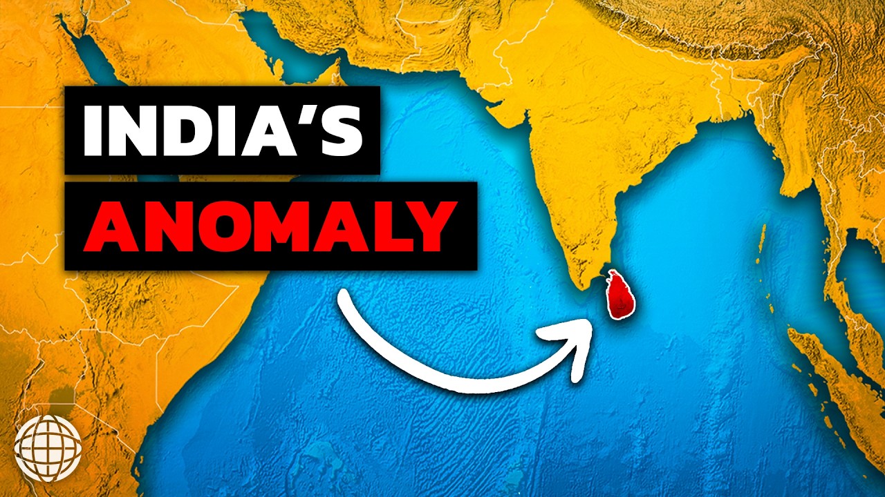 YouTube post by @GeographyByGeoff for Freepik Contributor. Caption reads: Why Sri Lanka is a Geographic Anomaly.