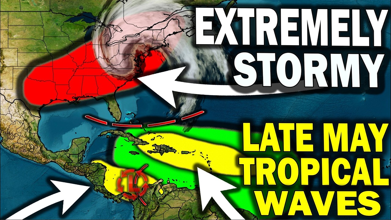 YouTube post by @Meteomark for Pufino. Caption reads: Tropical Update, Caribbean Tropical Wave Activity....