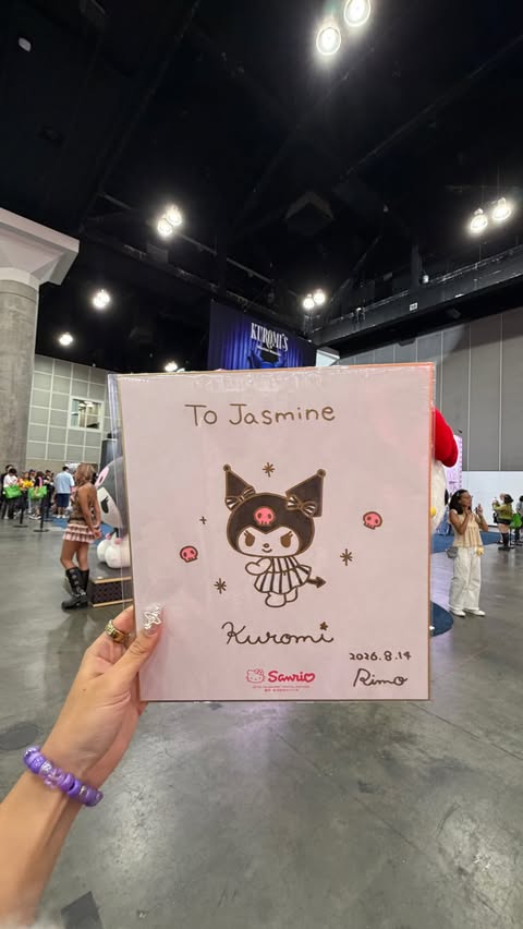 Instagram post by @jasminele for Sanrio. Caption reads: [...] ⋆˙⟡ ⋆.˚ ⊹₊⟡ ⋆˙⟡ ⋆.˚ ⊹₊⟡ ⋆ @sanrio #kuromi....