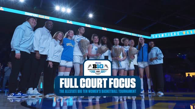 Instagram post by @bigtennetwork for Allstate. Caption reads: [...] the B1G 🏆 and much more 🎬 #B1GWBB x....