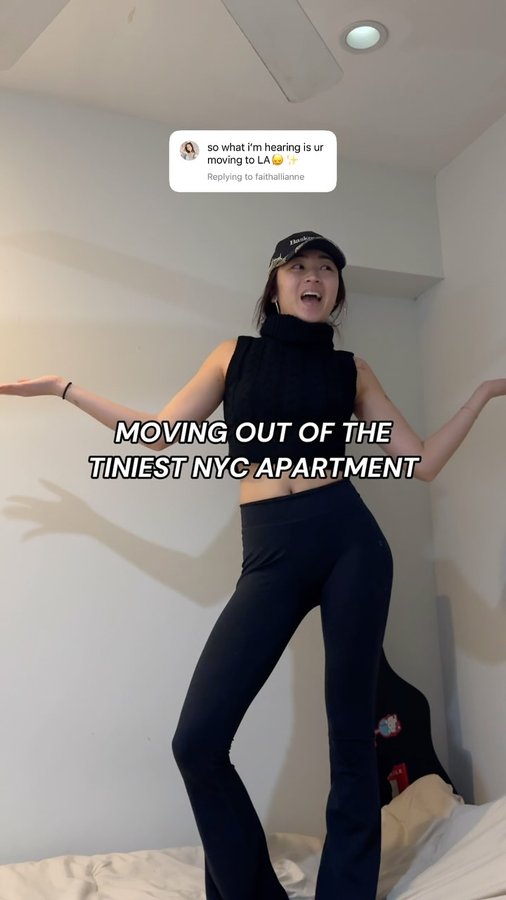 Instagram post by @charlizeechiu for JetBlue. Caption reads: REVEALING MY NEW HOME…..
bye bye nyc i will miss....