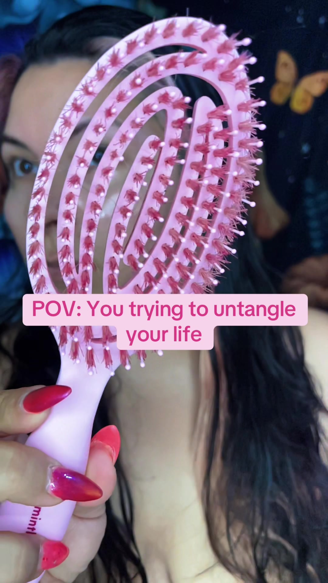 TikTok post by @marahisjazzy for Cocomint Beauty. Caption reads: @cocomintbeauty the best hairbrush!! . . . [...].