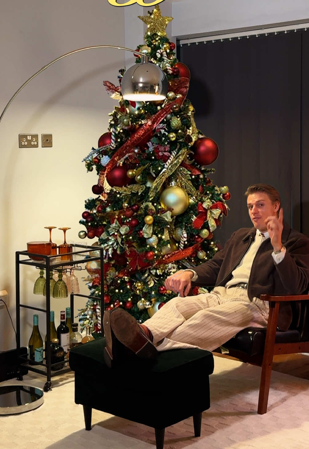 TikTok post by @hugomacwood for Wayfair. Caption reads: Ad| It’s easy to get ready for Christmas with....