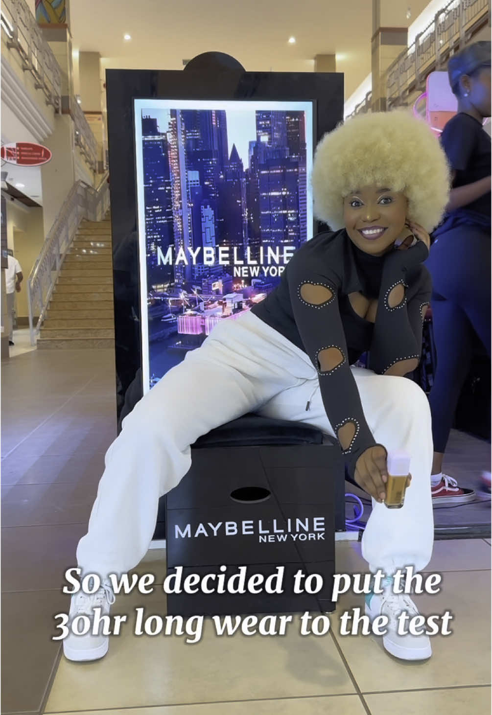 TikTok post by @heartylove for Maybelline New York. Caption reads: Please kimbia sahii @makeupworld Maybelline TRM....