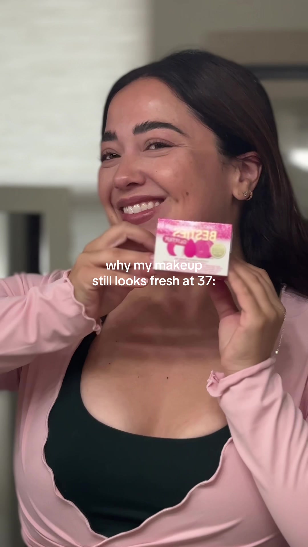 TikTok post by @itsaliciapadilla for Beautyblender. Caption reads: aging but glowing girlies rise up ✨💕....