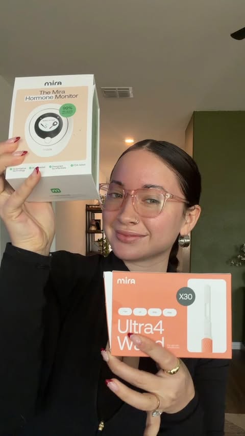 Instagram post by an influencer for Mira Fertility. Caption reads: [...] bio🫡♥️ #ad #hellomiracare #mirafertility....