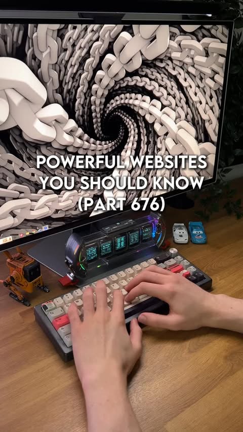 Instagram post by @lucaswebq for Genspark. Caption reads: [...] You can also check the link in my bio.....