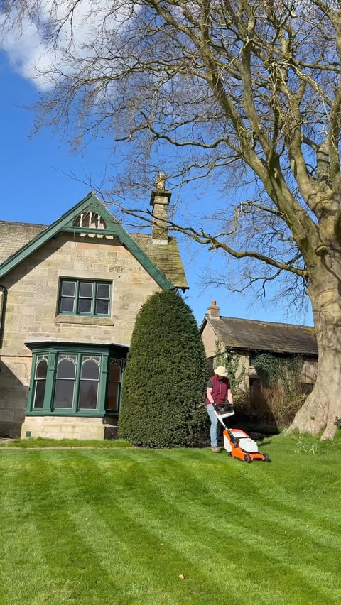 Instagram post by @duncombehousediaries for STIHL. Caption reads: [...] legendary lawn is basically guaranteed!....