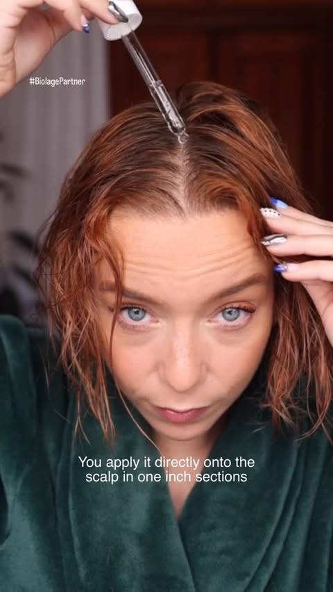 Instagram post by @sarah_louwho for Biolage. Caption reads: [...] scalp self care thanks to the new @biolage....