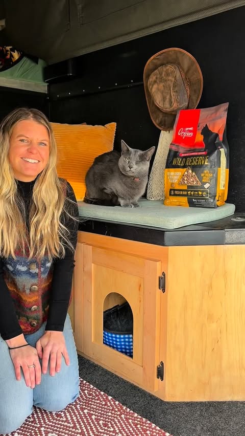 Instagram post by @shaleewanders for ORIJEN Petfoods. Caption reads: Commonly asked questions we get about traveling....