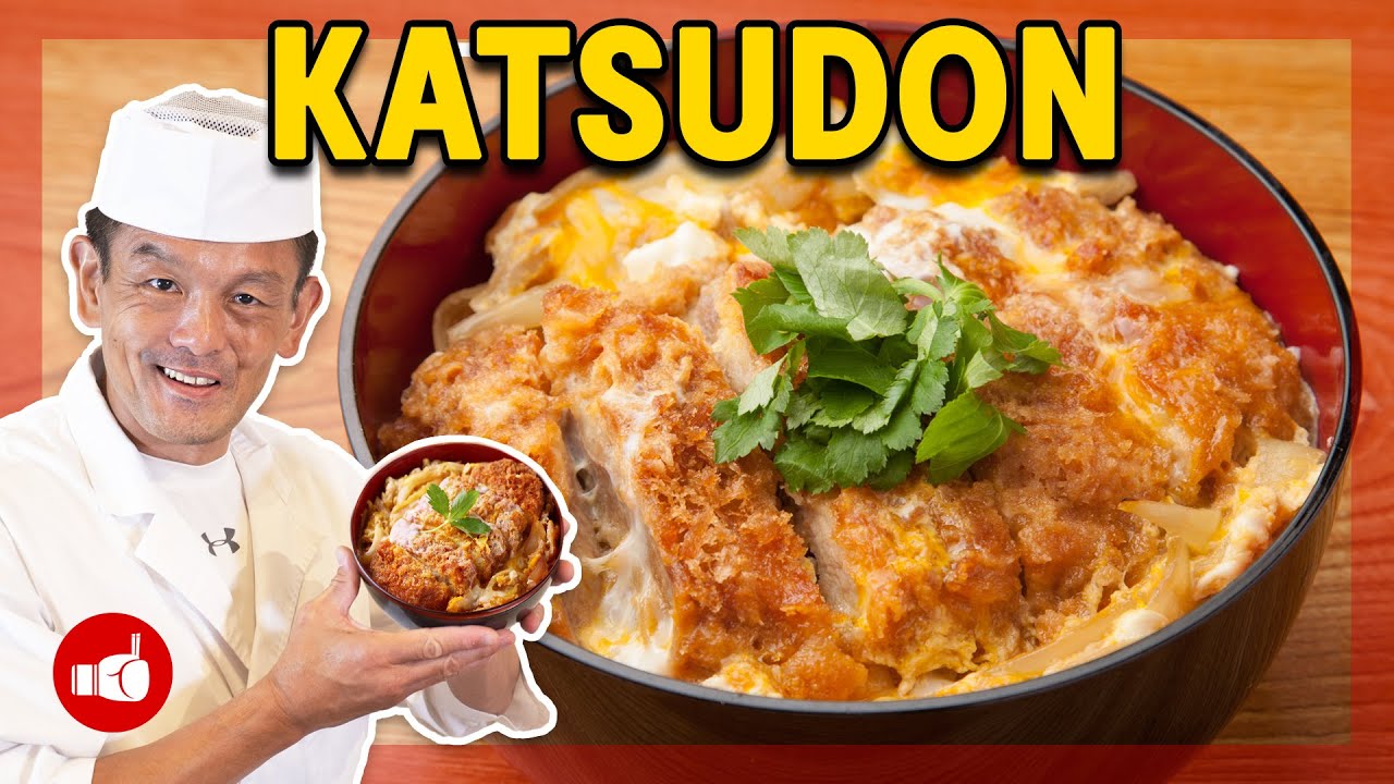 YouTube post by @ChampsJapaneseKitchen for tippsysake. Caption reads: Make Perfect KATSUDON at Home | Authentic Japanese....