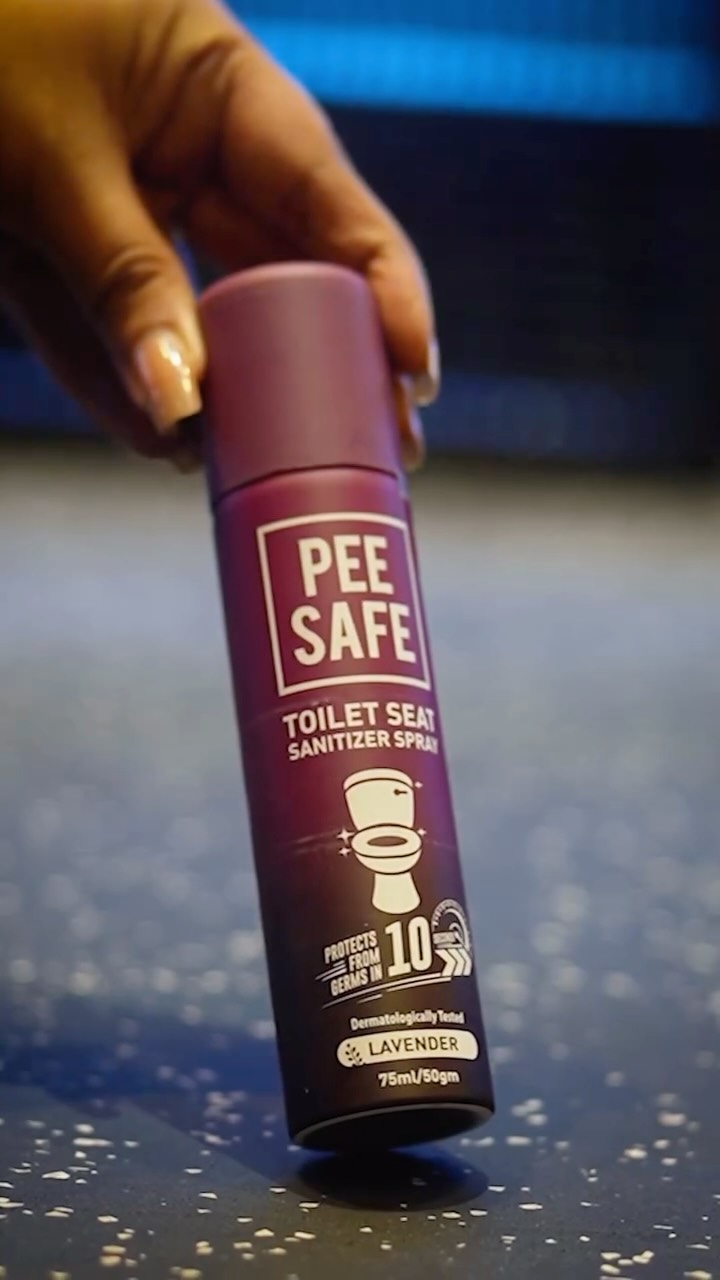 Instagram post by @cranky_sam for Pee Safe. Caption reads: Stay fresh, stay safe! PeeSafe Toilet Seat....