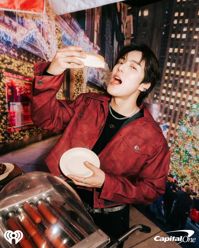 Instagram post by @official_monsta_x for iHeartRadio. Caption reads: Had myself a DAY in New York with....