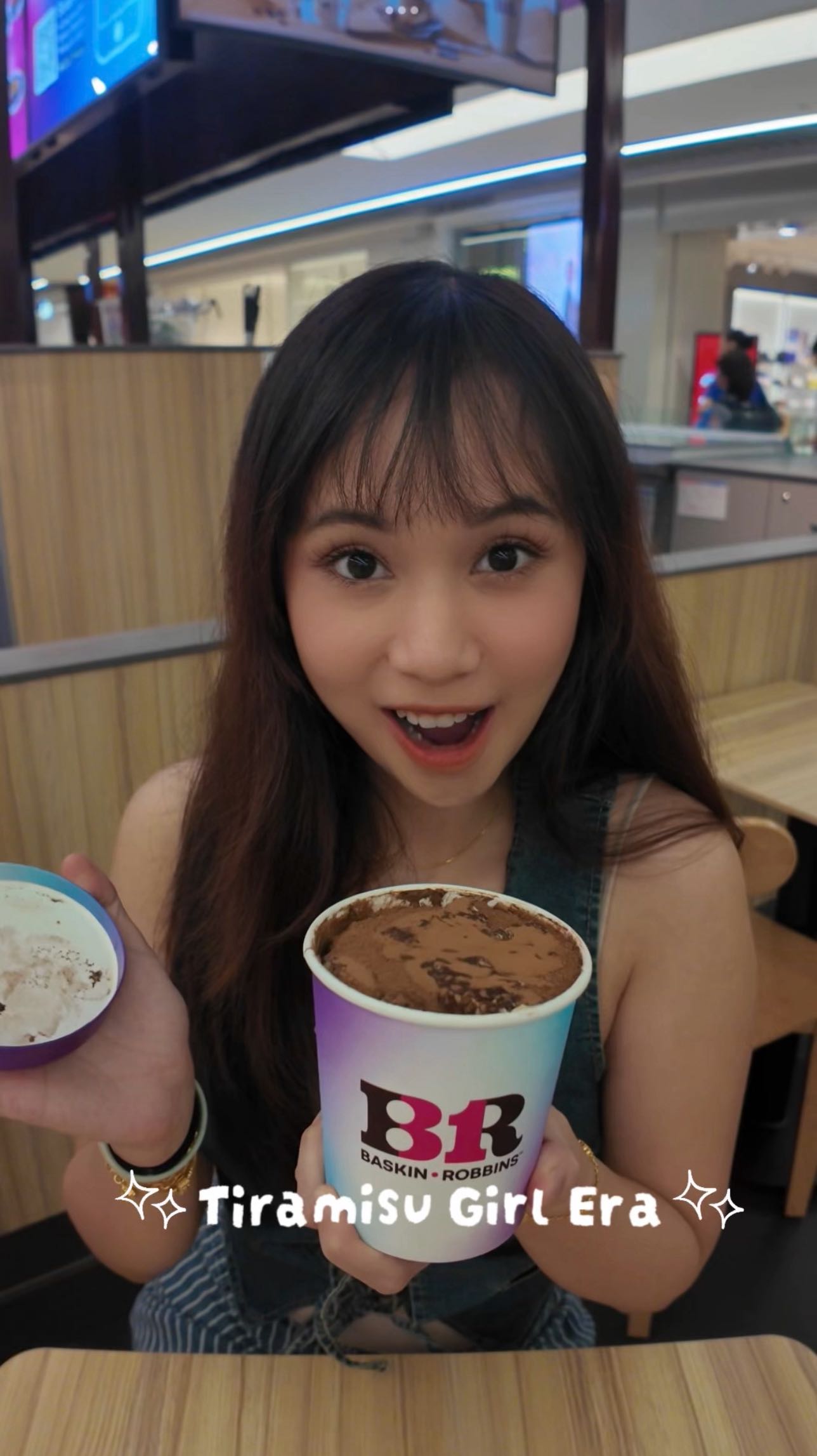 Instagram post by @niknazira for Baskin-Robbins. Caption reads: I’m so glad I’m in my Tiramisu girl era right now…....