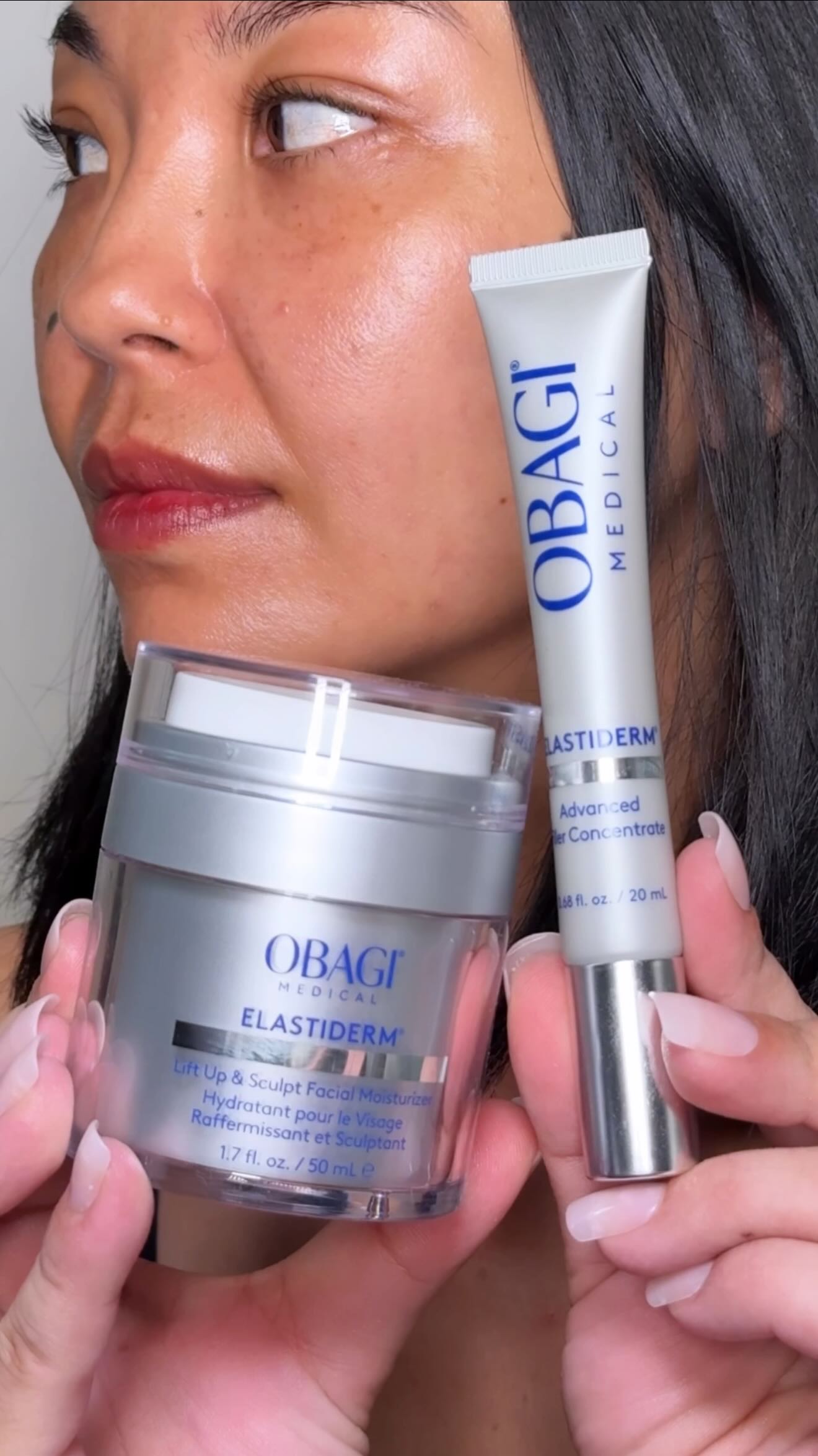 Instagram post by @suzannespiegoski for Obagi. Caption reads: As I age, maintaining firm-looking, resilient skin....