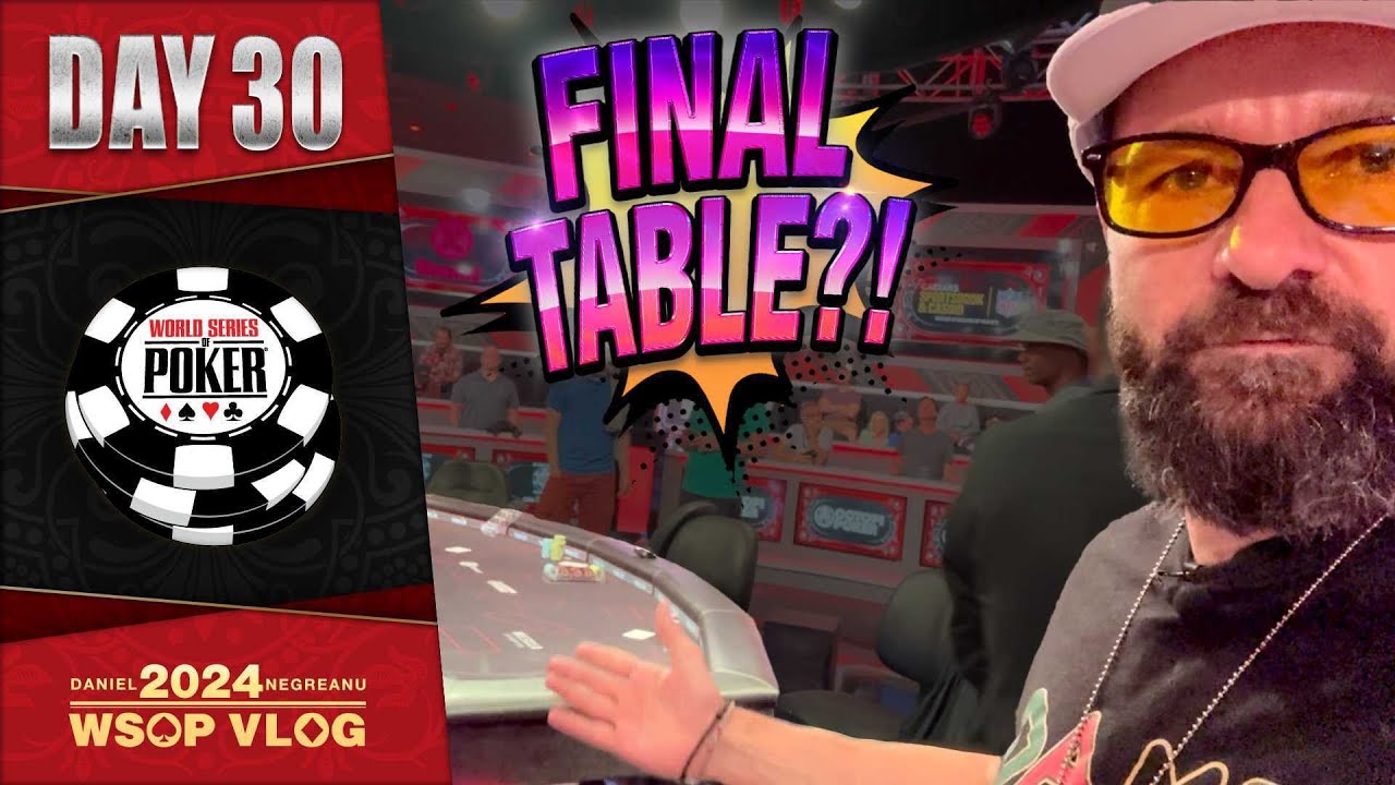 YouTube post by @dnegspoker for Contenders Clothing. Caption reads: RUNNING HOT to the FINAL TABLE?!! - Daniel....
