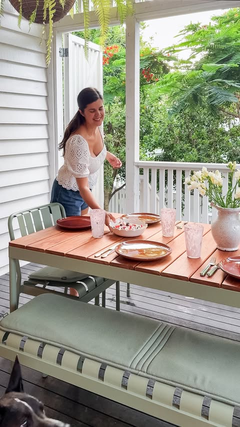 Instagram post by @genevavanderzeil for Koala. Caption reads: Weekends on our back deck 🎨🪡🌿🔨🎀 Our Torakina....