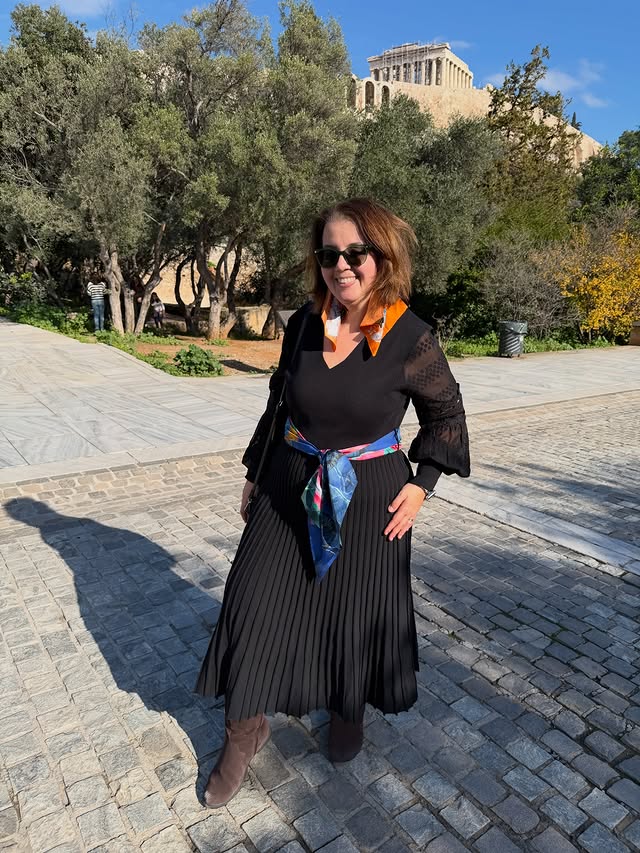 Instagram post by @whoisthatlondonmum for Izabel London. Caption reads: Channeling my inner Greek goddess at the....