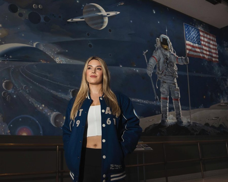 Instagram post by @seattlesbeauty for Heroes Villains. Caption reads: Space Girl vibes! 💫

This jacket has been keeping....