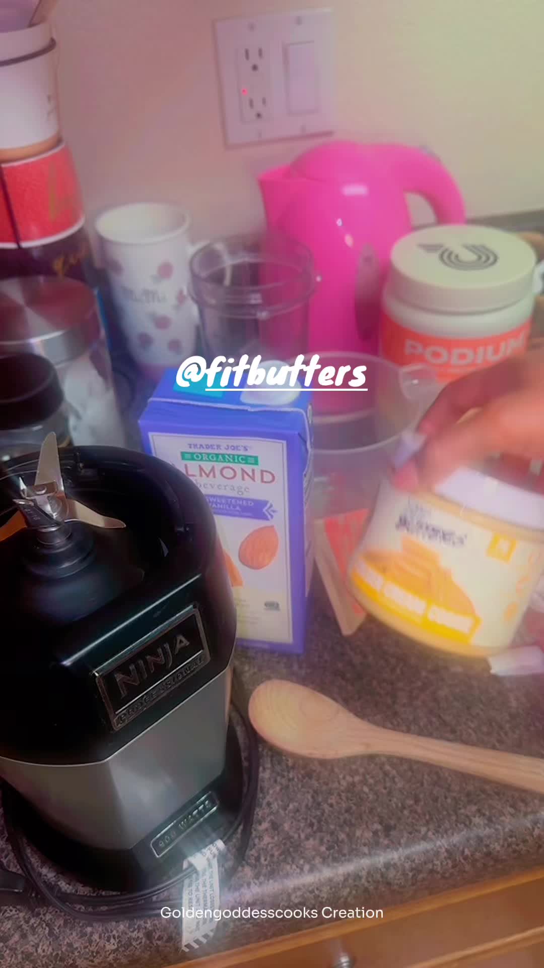 TikTok post by @goddessmilanmedranocooks for FIt Butters. Caption reads: [...] be used for smoothies and desserts.....