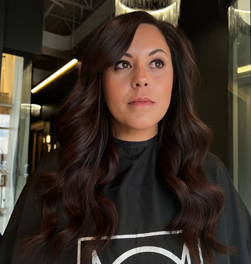 Instagram post by @ktbhair for Christian Michael Hair Extensions. Caption reads: [...] stunning transformation!....