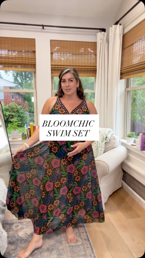 Instagram post by @nicholebabinec for BloomChic. Caption reads: [...] mid to plus size outfit inspiration.....
