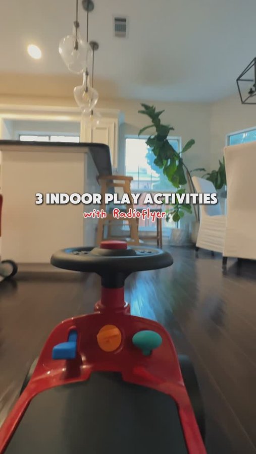 Instagram post by @dr.oliviaofficial for Radio Flyer. Caption reads: [...] Keep kids moving all winter long with....