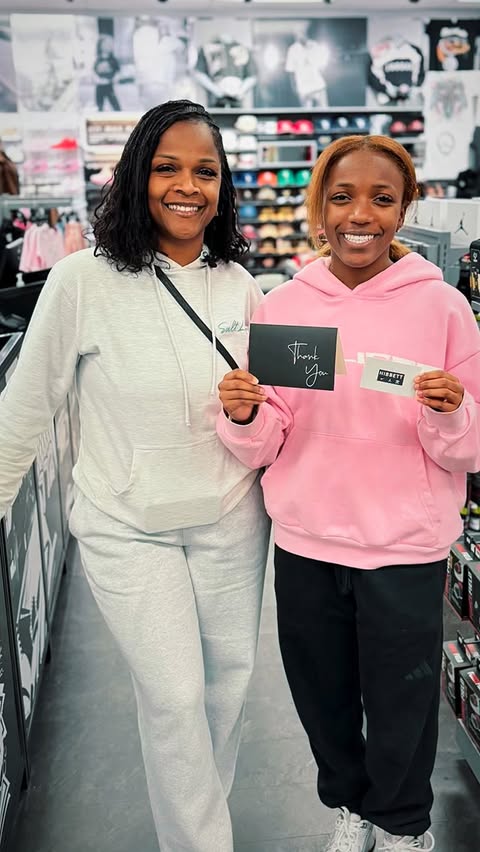 Instagram post by @absoloothq for Hibbett. Caption reads: [...] the champ @laylahhdawkinss thanks to....