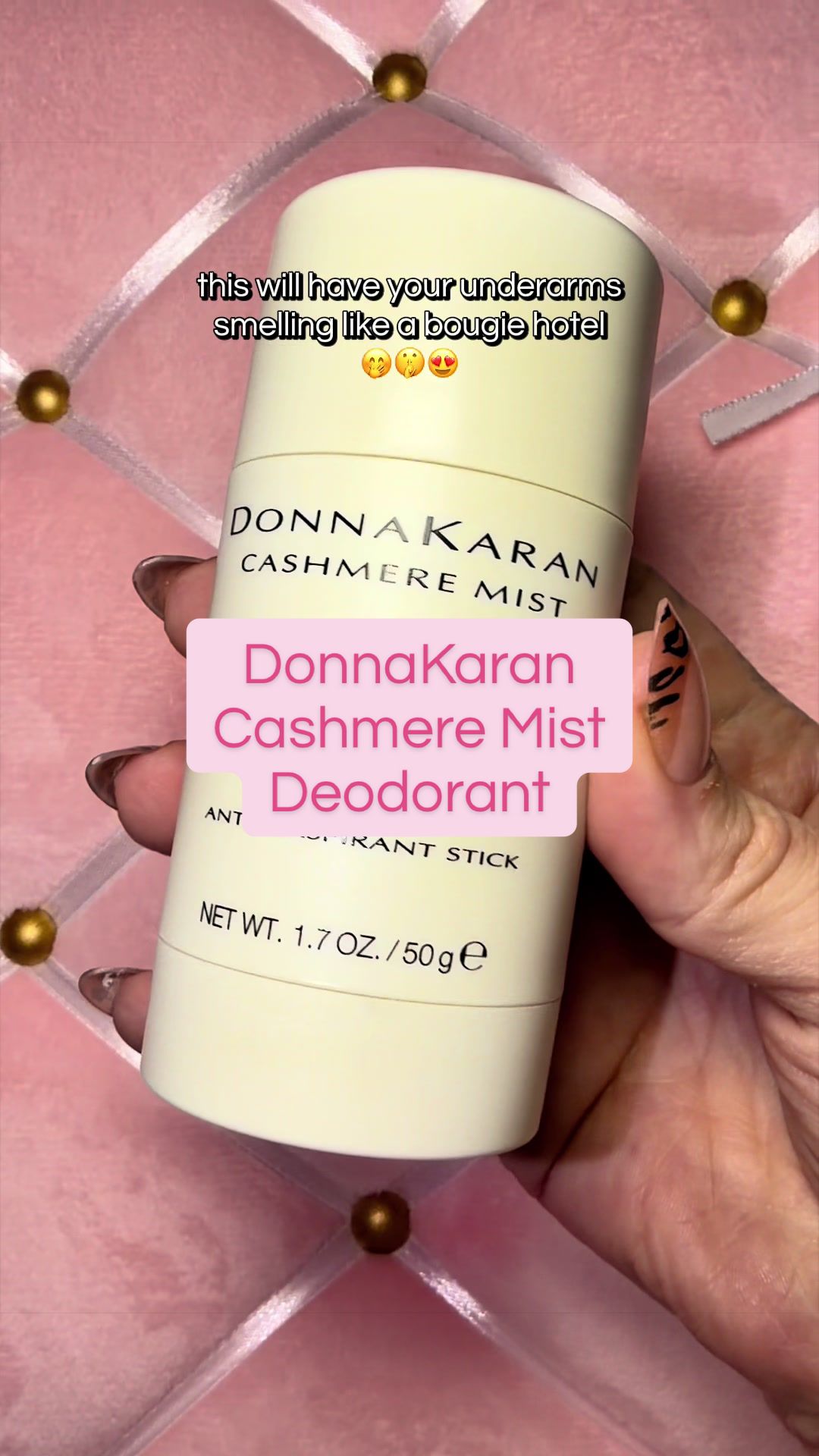 TikTok post by @alicia.toney2 for Donna Karan Beauty. Caption reads: [...] Mist deodorant smells amazing! 😍 @Donna....