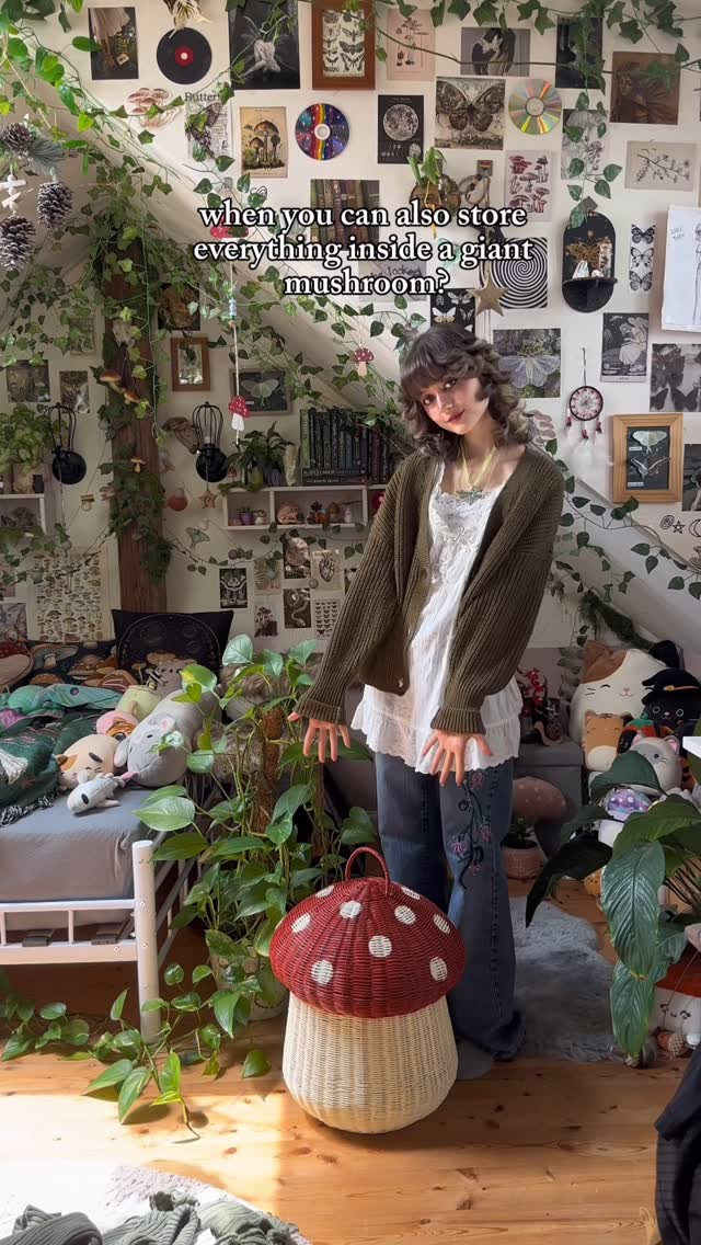 Instagram post by @f4iryybl00d for Olli Ella. Caption reads: pov fairies secret to tidiness 
basket from....