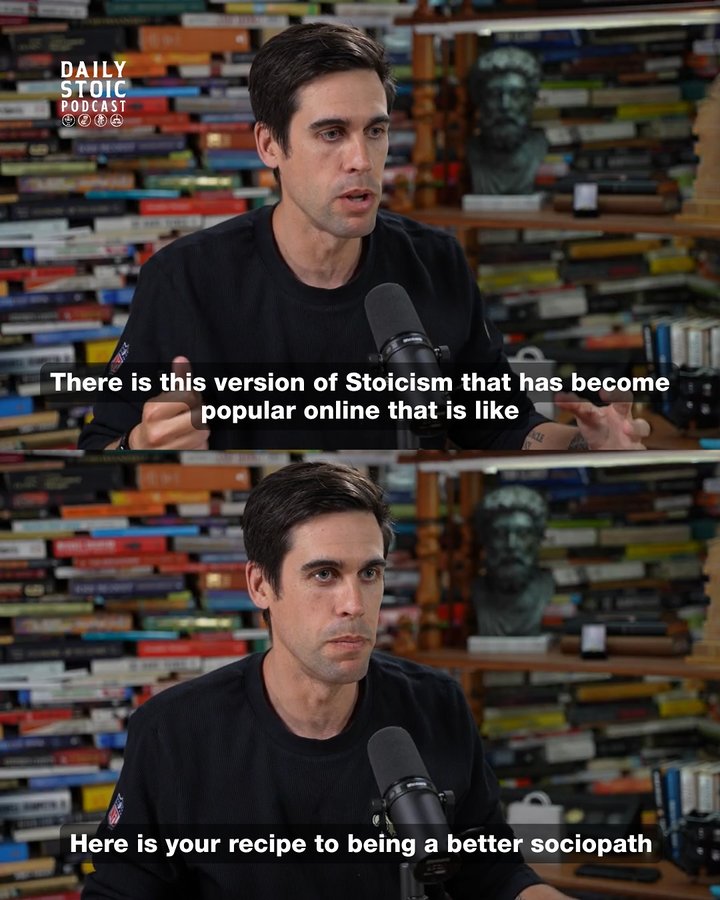 Instagram post by @dailystoicpodcast for Daily Stoic. Caption reads: “Donald Robertson on the Life of Socrates and His....