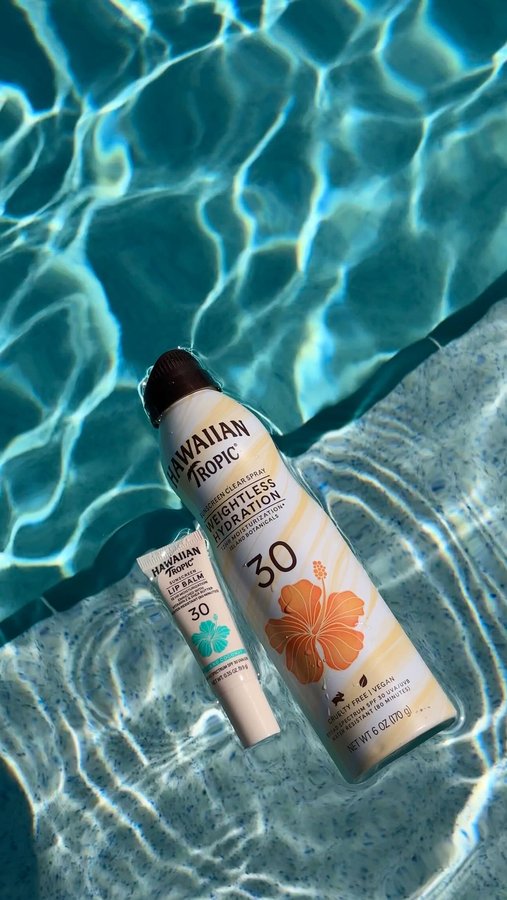 Instagram post by @lexmille.r for Hawaiian Tropic. Caption reads: [...] no complaints from me! @hawaiiantropic is my....