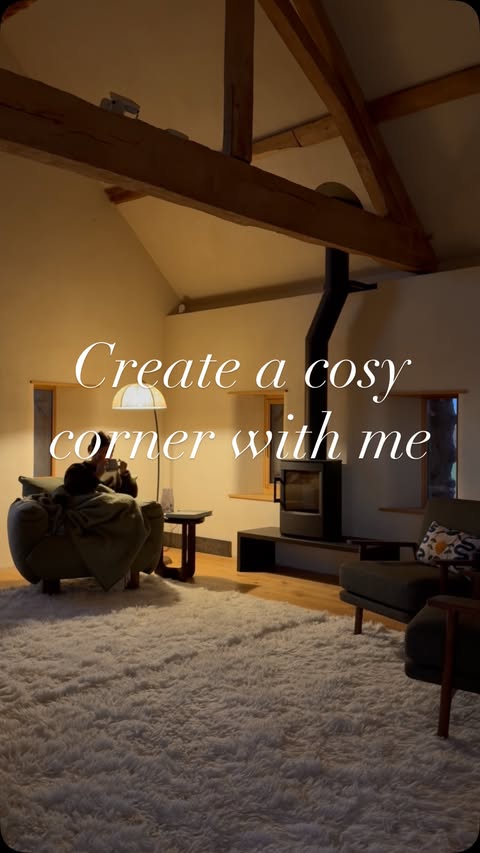 Instagram post by @thebarndiary_ for MADE.com. Caption reads: A COSY CORNER. AD. What better way to prepare for....