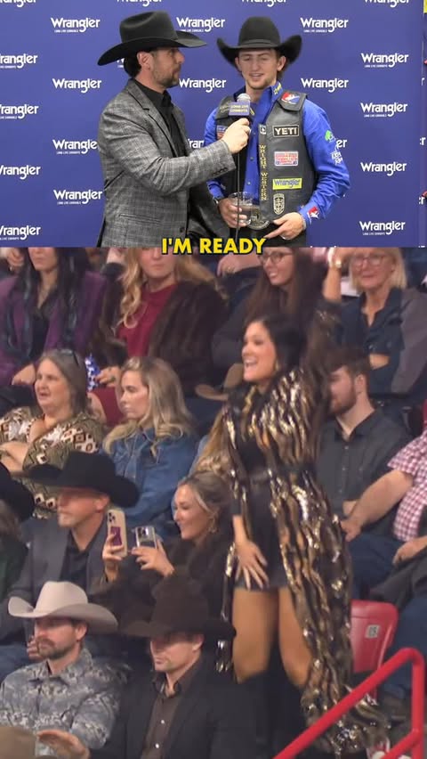 Instagram post by @officialstatlerwright for Wrangler. Caption reads: The power of positive thinking is working for....