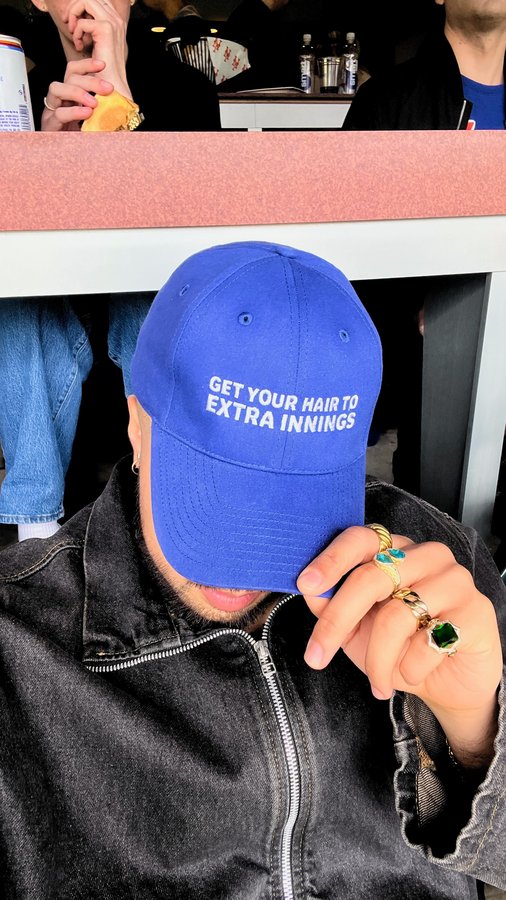 Instagram post by an influencer for Rogaine. Caption reads: #Rogaine_Partner Baseball, lining up [...].
