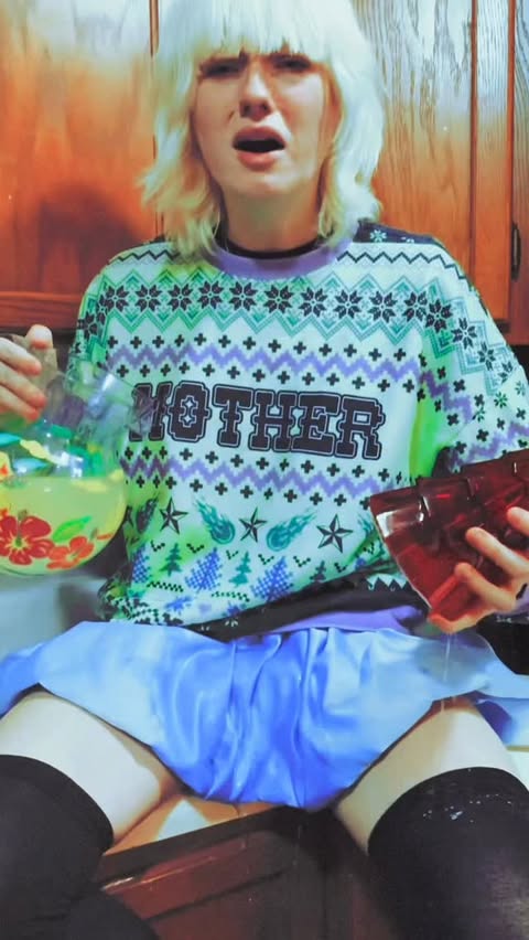 Instagram post by @graciousbean_ for Cherrykitten. Caption reads: [...] Festive Christmas Knit sweatshirt by....