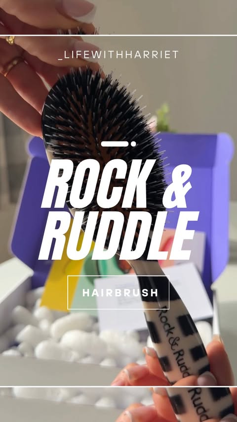Instagram post by @_lifewithharriet for Rock & Ruddle. Caption reads: AD | Good hair days start with the right brush ✨....