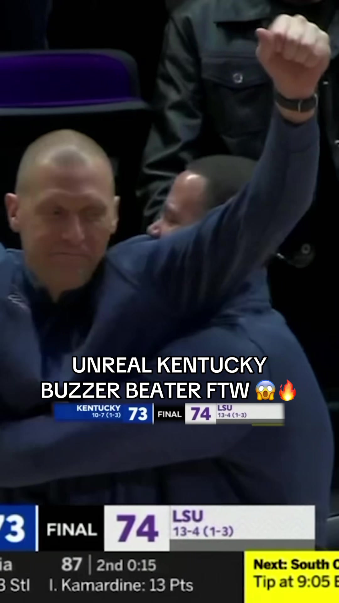 TikTok post by @houseofhighlights for AT&T. Caption reads: [...] IMPROBABLE GAME-WINNER OVER LSU. 🤯🤯 @AT&T....