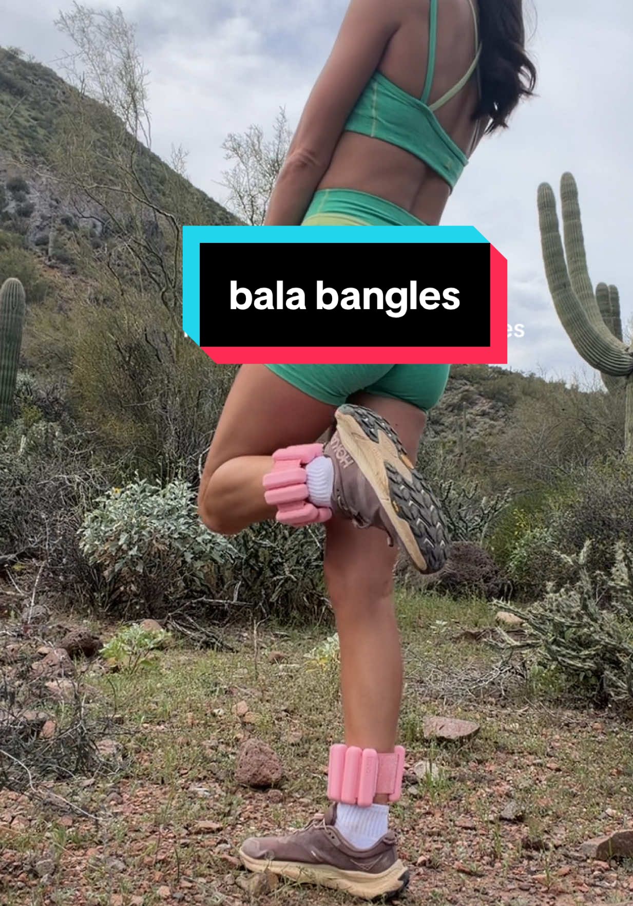 TikTok post by @courtlesp for Bala. Caption reads: [...] #homeworkout #fitmom #ankleweights....