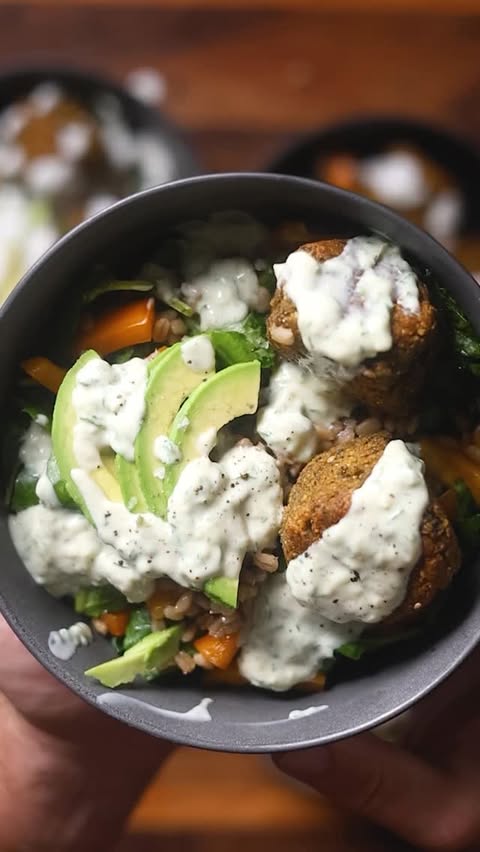 Instagram post by @codytriesstuff for Blue Apron. Caption reads: Cooking for my mom - Falafel and barley bowls,....