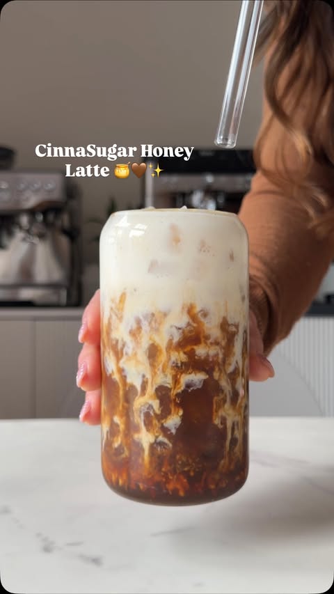 Instagram post by @coffeewithrafaela for Lifeboost Coffee. Caption reads: CinnaSugar Honey Latte 🍯🤎✨ With @lifeboostcoffee....