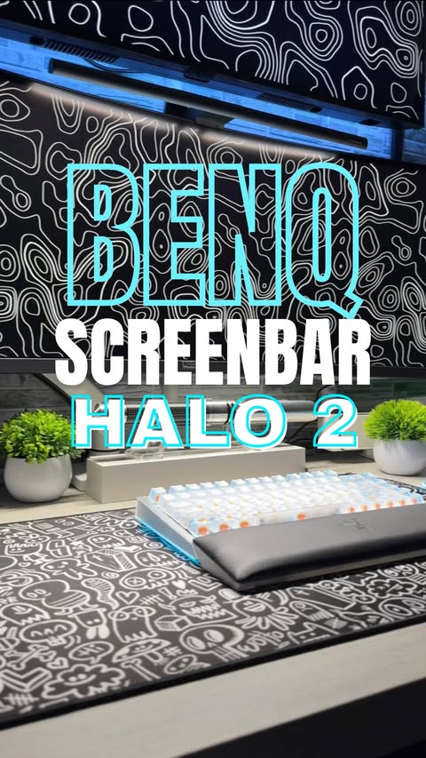 Instagram post by @pressnattostart for BenQ Lighting. Caption reads: 𝗚𝗼𝗼𝗱𝗯𝘆𝗲 𝗚𝗹𝗮𝗿𝗲, 𝗛𝗲𝗹𝗹𝗼 𝗛𝗮𝗹𝗼:....