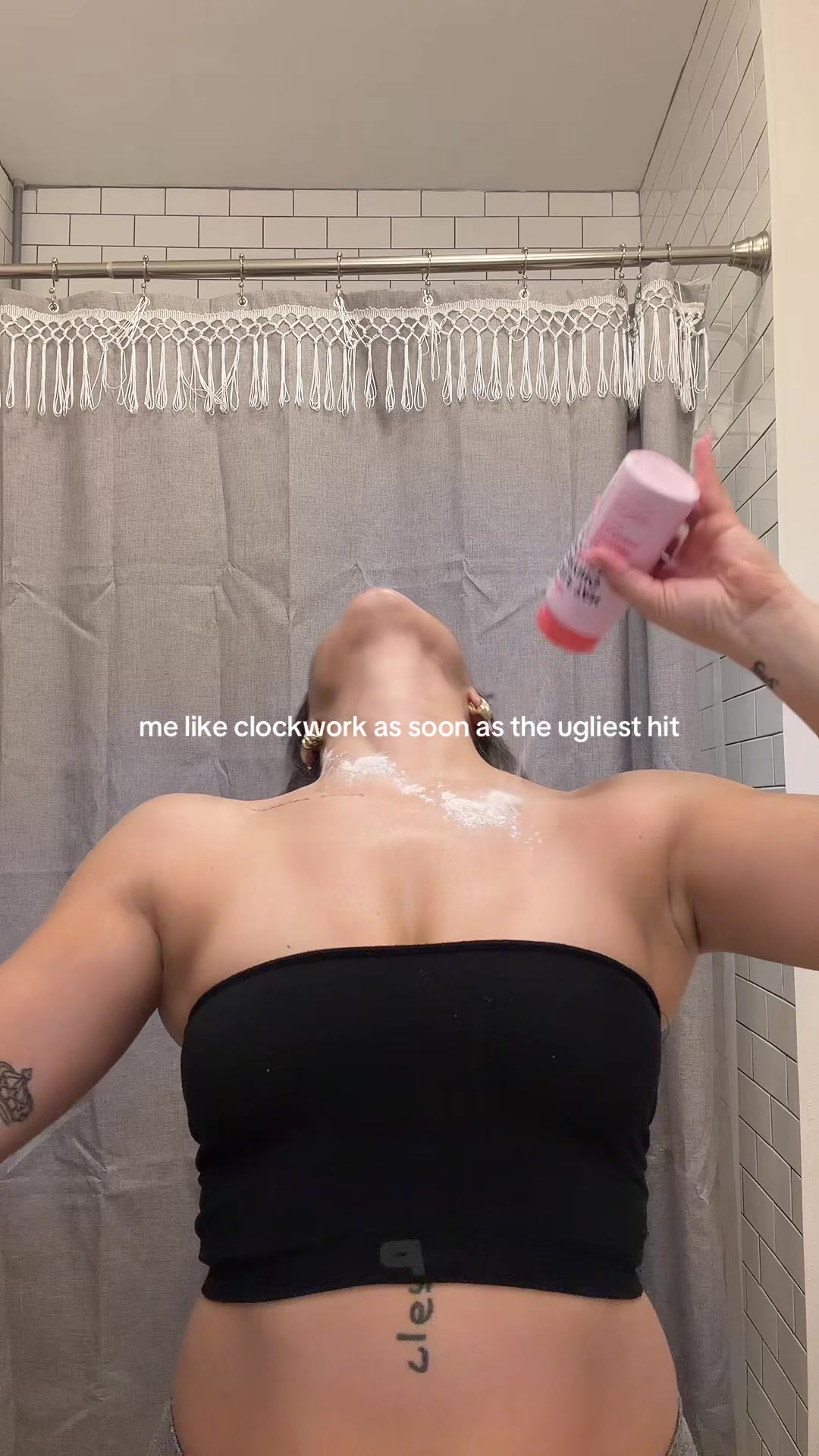 TikTok post by @sammbruno_ for TAN FAN. Caption reads: @TanFan powder is a life changer #tan #selftan....