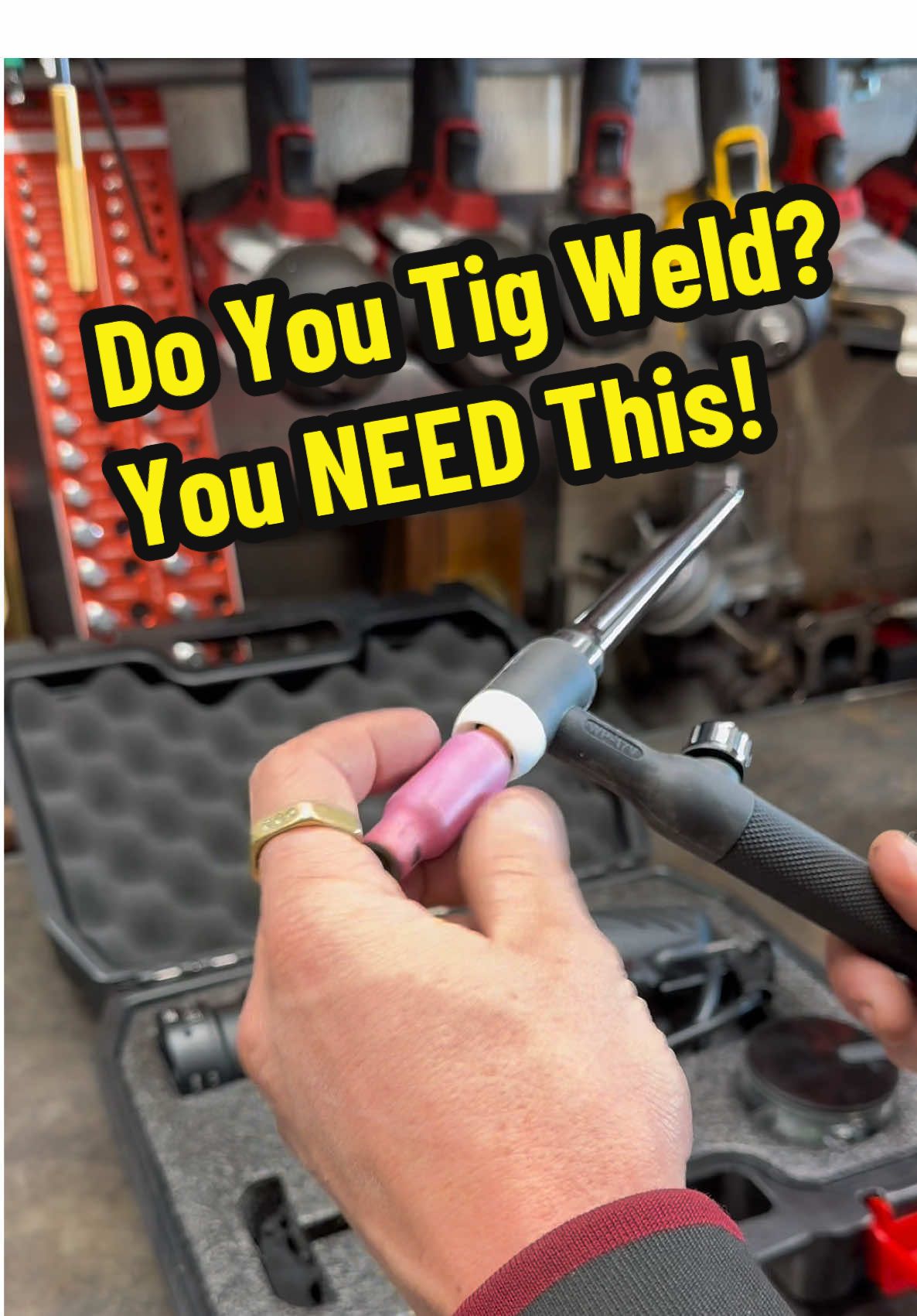 TikTok post by @kuntzfabrication for YesWelder. Caption reads: [...] tip on your tungsten rod matters. @YesWelder....
