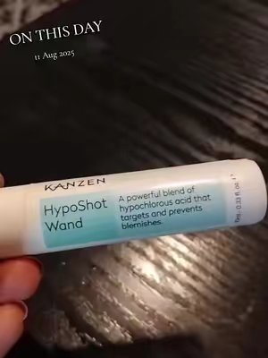 TikTok post by @weelala84 for Kanzen Skincare. Caption reads: HypoShot wand by @Kanzen Skincare is a 'pocket....