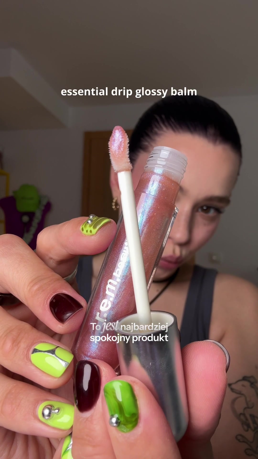 TikTok post by @weronika_bociag for REM Beauty. Caption reads: It’s giving sparkle everywhere ✨ @r.e.m. beauty....