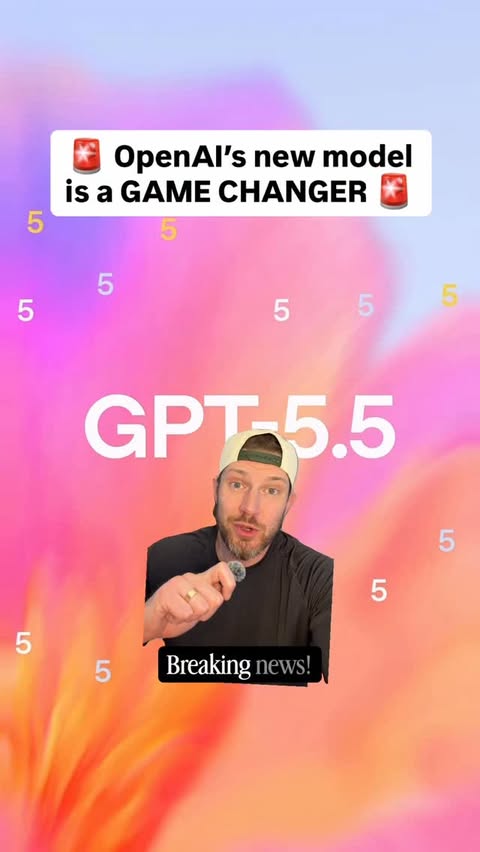 Instagram post by @justyn.ai for OpenAI. Caption reads: OpenAI just dropped GPT-5.5… and this one [...].