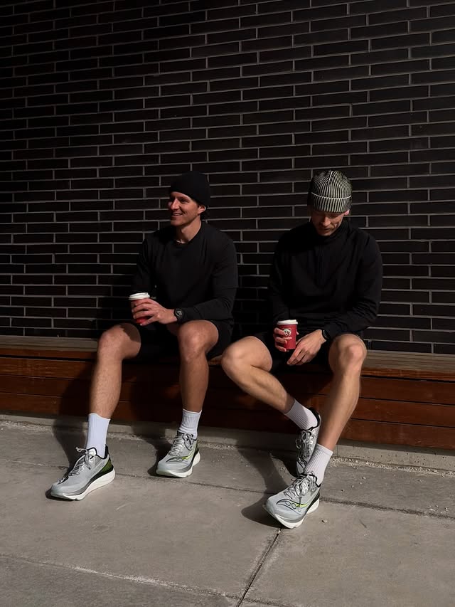 Instagram post by @liamhfit for Saucony. Caption reads: [...] engine to idle. Make any day fast with....